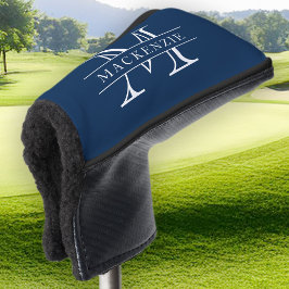 Funda Para Palo De Golf Colores editables Borde clásico Monograma de nombr