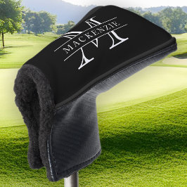 Funda Para Palo De Golf Colores editables Borde clásico Monograma de nombr