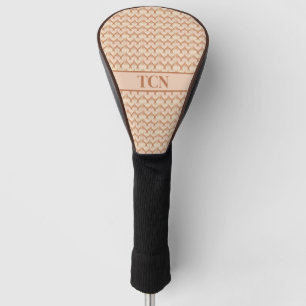 Funda Para Palo De Golf Colores neutros Marrón Beige Crema Monograma 