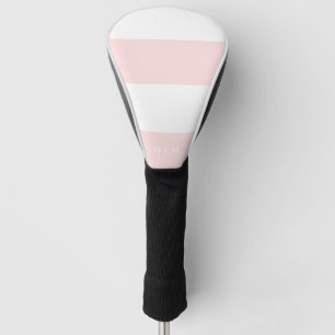 Funda Para Palo De Golf Colores personalizados de rayas rosas y blancas