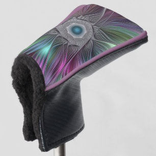 Funda Para Palo De Golf Colorful Big Flower Abstract Trippy Fractal Art