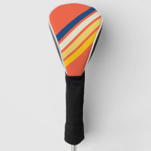 Funda Para Palo De Golf Coloridas bandas retro rayadas de los años 80