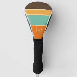 Funda Para Palo De Golf Coloridas líneas de estilo retro horizontal