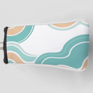 Funda Para Palo De Golf Colorido abstracto ondulado azul naranja marrón