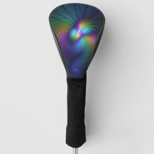 Funda Para Palo De Golf Colorido Con Azul Moderno Resumen Arte Fractal