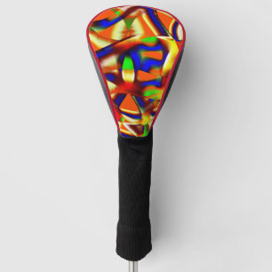 Funda Para Palo De Golf Colorido de imponentes colores, naranja y azul pel