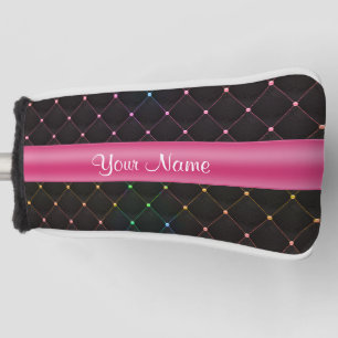 Funda Para Palo De Golf Colorido negro rosado acolchada moda personalizado