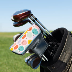Funda Para Palo De Golf Colorido Patrón sonriente de cara feliz