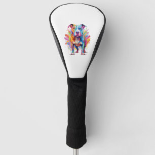 Funda Para Palo De Golf Colorido Pop Art Pitbull Retrato Perro Lover Pullo