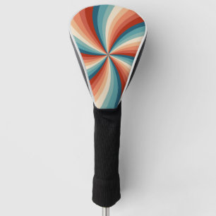 Funda Para Palo De Golf Coloridos rayos solares ondulados de estilo retro