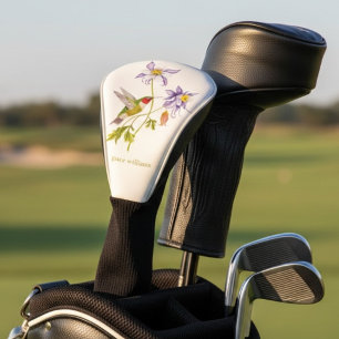 Funda Para Palo De Golf Columbina acuarela con colibrí personalizado