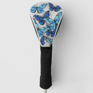 Funda Para Palo De Golf Composición de mariposas blancas y azules