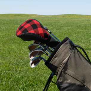 Funda Para Palo De Golf Comprobación de negro rojo con relleno de búfalo