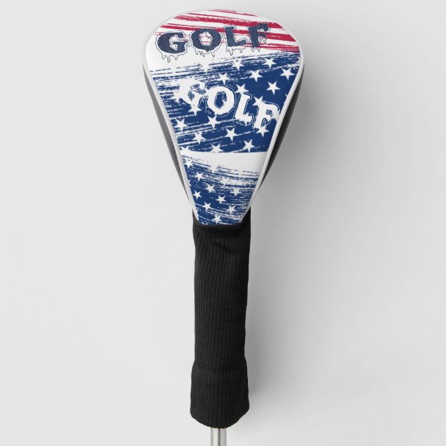 Funda para palo de golf con bandera Estados Unidos (Anverso)