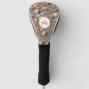 Funda Para Palo De Golf conchas marinas en la playa con monograma y nombre