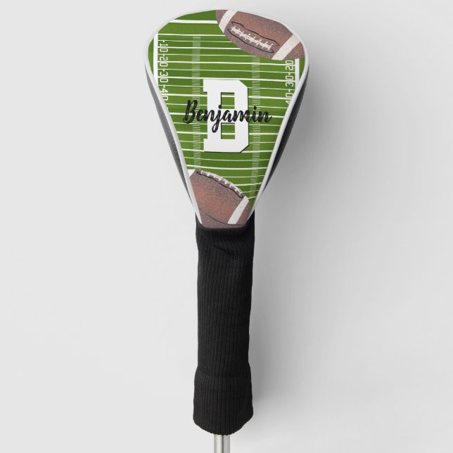 Funda Para Palo De Golf Conductor de aficionados a la fútbol americano (Anverso)