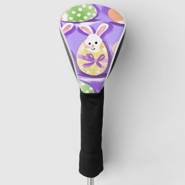 Funda Para Palo De Golf conejito con huevos de Pascua (Anverso)