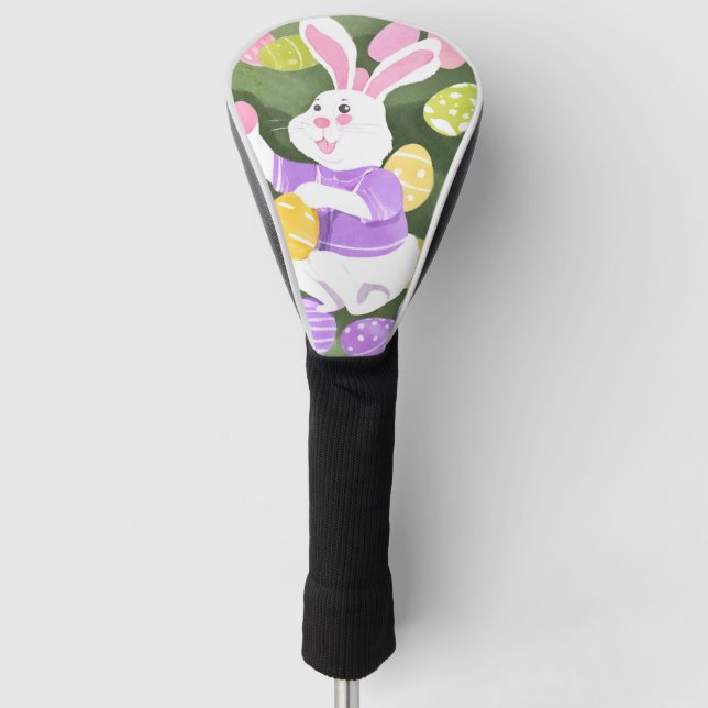 Funda Para Palo De Golf conejito con huevos de Pascua (Anverso)