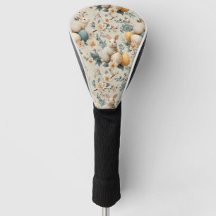 Funda Para Palo De Golf Conejo de Pascua Floral Vintage (3)