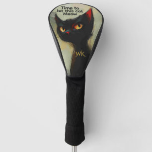 Funda Para Palo De Golf Conociendo al Gato Ninja Negro Divertido y Persona