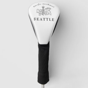 Funda Para Palo De Golf Contorno Mínimo del Horizonte de Seattle Pacífico 