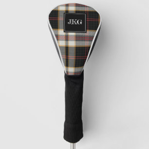 Funda Para Palo De Golf Control rojo negro moderno con monograma de la