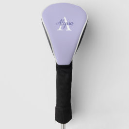 Funda Para Palo De Golf Controlador de lavanda púrpura con guión de monogr