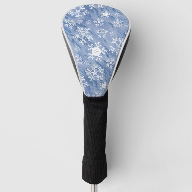 Funda Para Palo De Golf Copos de nieve blancos (Anverso)