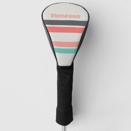 Funda Para Palo De Golf Coral Blanqueado por el Sol con Franjas y Nombre