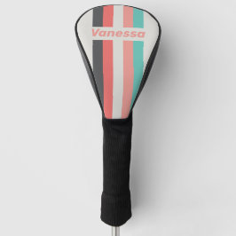 Funda Para Palo De Golf Coral Descolorido por el Sol con Pin Striped y Nom