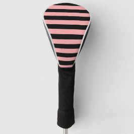 Funda Para Palo De Golf Coral Pink and Black Striped Golf Head Club Cover