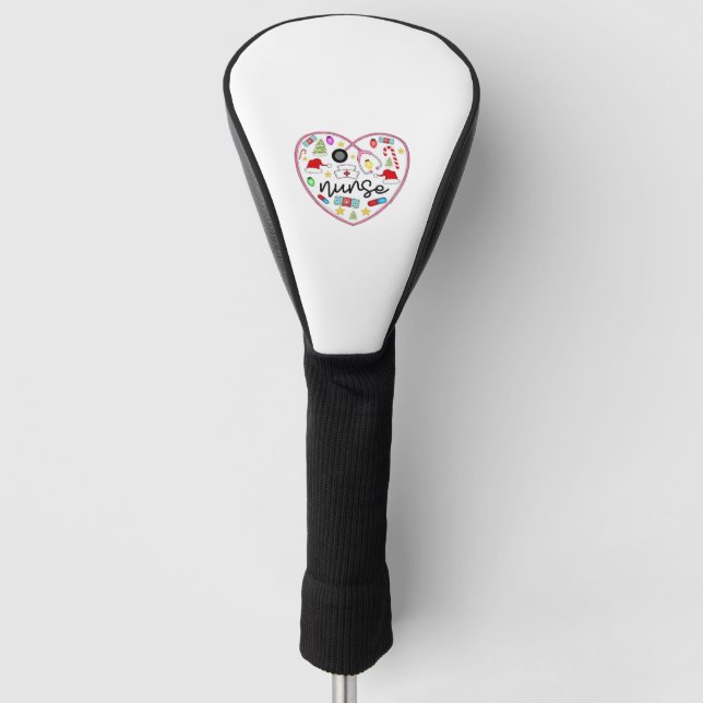 Funda Para Palo De Golf Corazón de enfermera, camiseta sobredimensionada d (Anverso)