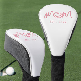 Funda Para Palo De Golf Corazón de guión rosa simple Año de establecimient