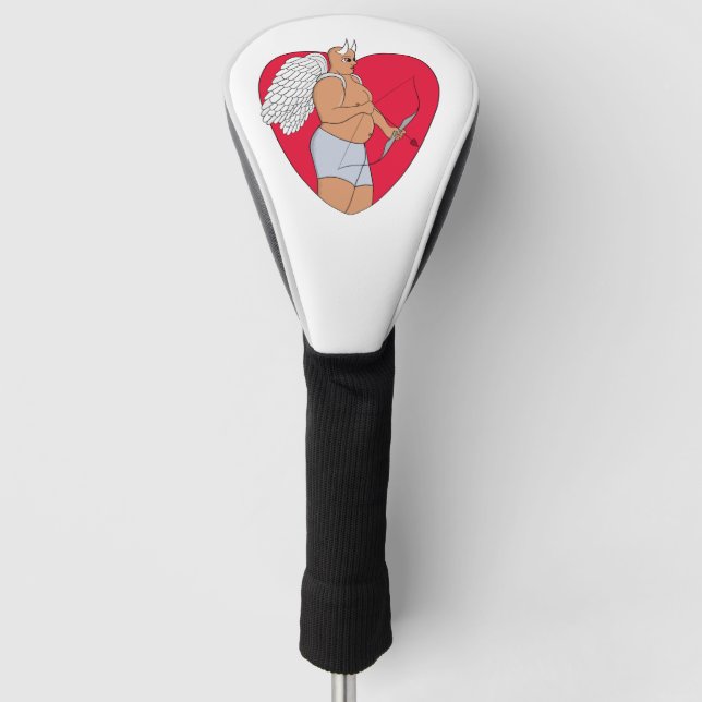 Funda Para Palo De Golf Corazón romántico con un cupido inusual (Anverso)