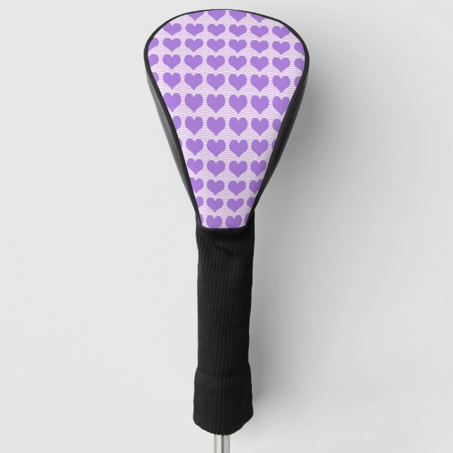 Funda Para Palo De Golf Corazones Morados (Anverso)