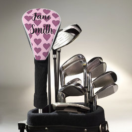 Funda Para Palo De Golf Corazones rosadas