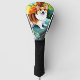 Funda Para Palo De Golf Corgi en la cubierta del cabezal de golf del jardí