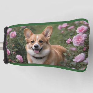 Funda Para Palo De Golf Corgi En Rosas Rosa,