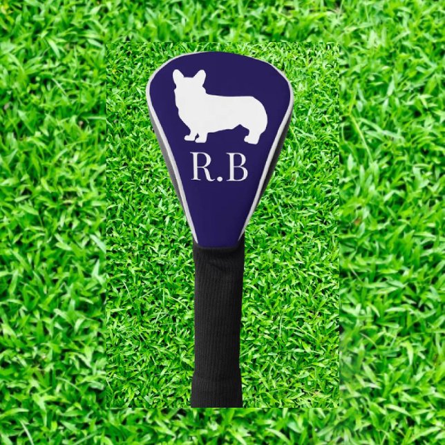 Funda Para Palo De Golf Corgi Golf Blue Navy (Elevate your golf game with our English Bulldog Monogram Golf Head Cover! )