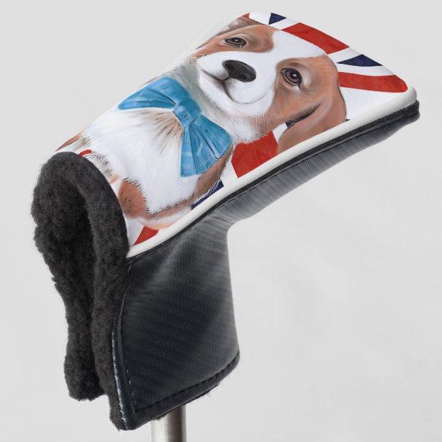 Funda Para Palo De Golf Corgi y bandera inglesa (Anverso 3/4)