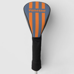 Funda Para Palo De Golf Costa de puesta de sol retro tres rayas con nombre