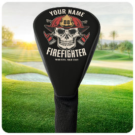 Funda Para Palo De Golf Cráneo de Bombero Personalizado Departamento de Bo