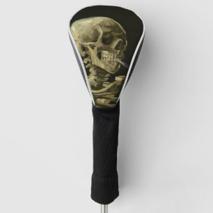 Funda Para Palo De Golf Cráneo esquelético con el cigarrillo ardiente de