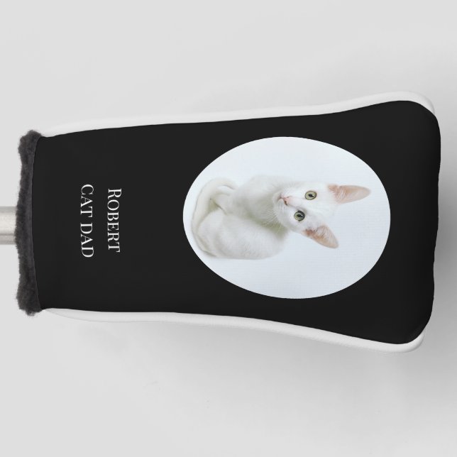 Funda Para Palo De Golf Crea tu propia foto de Mascota, gato, papá negro (Anverso)