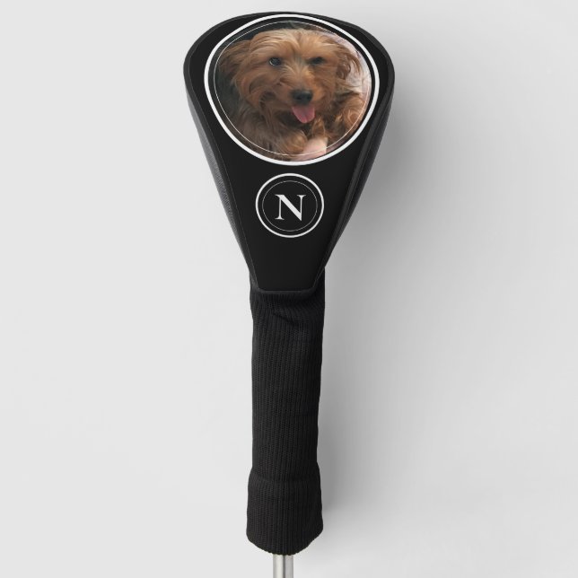 Funda Para Palo De Golf Crea tu propio Mascota de fotografía de perro negr (Anverso)