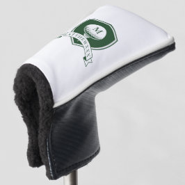 Funda Para Palo De Golf Crea tu propio monograma de nombre verde y blanco