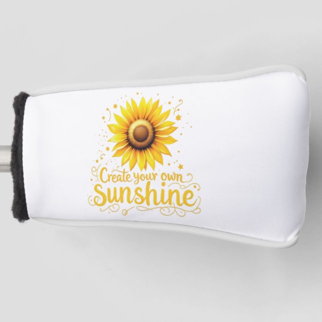 Funda Para Palo De Golf Crea tu propio sol - Girasol Motivador (Anverso)