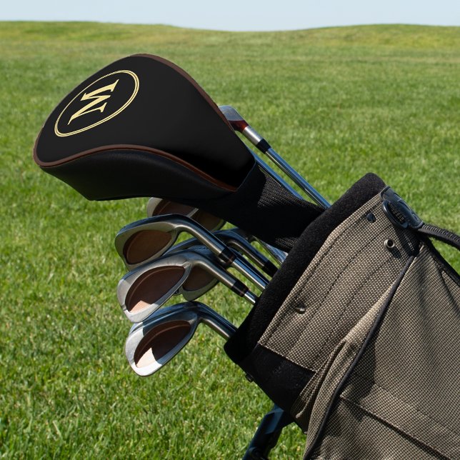 Funda Para Palo De Golf Crear oro negro personalizado Personalizado monogr (Create Custom Personalized Black Gold Monogrammed Golf Head Cover)