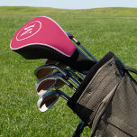 Funda Para Palo De Golf Crear Personalizado personalizada Girly Pink Monog<br><div class="desc">Monograma rosa claro, personalizado, personalizado, moderno monogramado en un fondo rosado oscuro, adornado y acogedor, personalizado, protector del conductor del club de golf. Simplemente escriba sus iniciales / monograma, al personalizar. También puede elegir entre 15 colores de tubería diferentes. Haga un gran regalo para el cumpleaños, el día del padre,...</div>