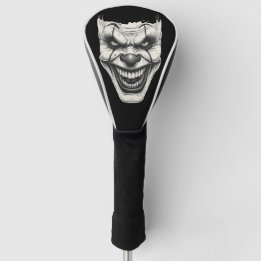 Funda Para Palo De Golf Creepy Killer Clown Smile Monochromatic